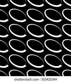 Seamless monochrome pattern with slanted oval shapes.