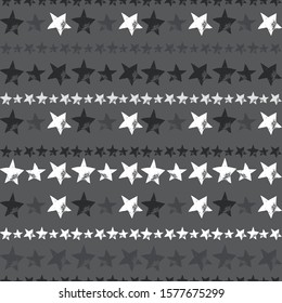 Seamless monochrome pattern with stars. Creative vector childish texture. Perfect for apparel, textile, fabric, wallpaper.
