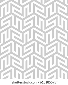 Seamless monochrome pattern with straight stripes forming stylish ornamental wallpaper. Abstract vector texture. Geometric background.