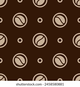 seamless monochrome pattern with stylized coffee beans, vector