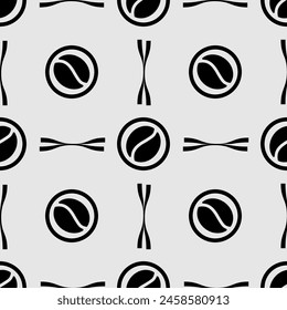 seamless monochrome pattern with stylized coffee beans, vector