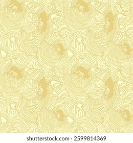 Seamless monochrome pattern with tree rings - hand drawn vector illustration.