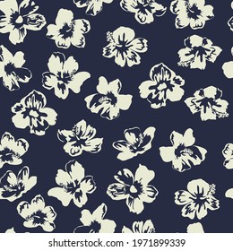 Seamless monochrome pattern in tropical style. Trendy design for background, textile, wallpaper, covers, surface, print, wrap, scrapbooking, decoupage.