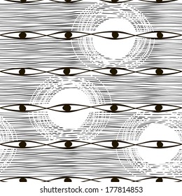 Seamless monochrome pattern. Vector abstract background. 