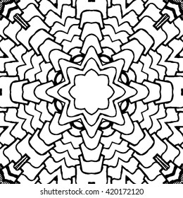 Seamless monochrome pattern. Zendoodle vector for art, coloring book, zendoodle. 