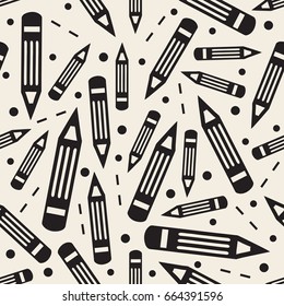 seamless  monochrome pencil with  dot and  line pattern background