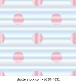 seamless monochrome pink dot on blue stripe pattern background