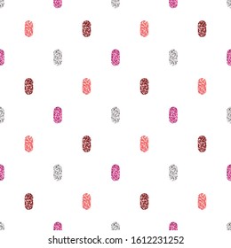 seamless monochrome pink glitter dot from oval shape pattern on white background