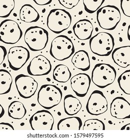 seamless monochrome polka dot pattern background