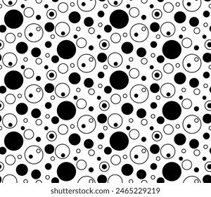 Seamless monochrome polka dot pattern. Dotted background