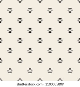 seamless  monochrome polkadot and square shape pattern background