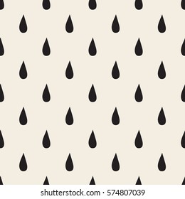 Seamless monochrome raindrops pattern background