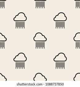 seamless monochrome rainy day with cloud pattern background