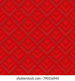 Seamless Monochrome Red Chevron Abstract Art Deco Red Structure Background Vector Pattern