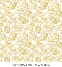 Seamless Monochrome spring yellow tropical plants leaf pattern background used for textiles, wallpapers, tiles..,