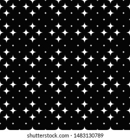 Seamless monochrome star pattern background design - abstract vector illustration