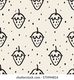 seamless monochrome strawberry pattern background