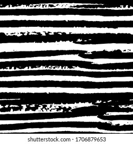 Seamless monochrome striped grunge patern fabric texture. Simple  artistic abstract broken backdrop. Black and white  print. Modern illustration for design wallpaper, decorative paper, web, etc