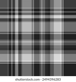 Seamless monochrome striped plaid pattern design. for plaid, fabric, carpet, rug, textile, clothes, table, weaving, dress, clothing. Vector drawing