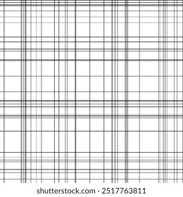 Seamless monochrome striped plaid pattern design. for plaid, fabric, carpet, rug, textile, clothes, table, weaving, dress, clothing. Vector drawing