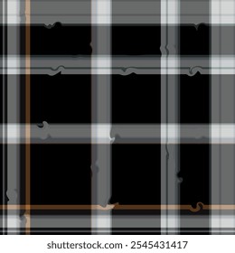 Seamless monochrome striped plaid pattern design. for plaid, fabric, carpet, rug, textile, clothes, table, weaving, dress, clothing. Vector drawing