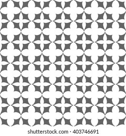 Seamless monochrome stylized flowers pattern. Vector background