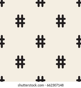 seamless monochrome symbol pattern background with number sign