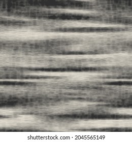 Seamless monochrome urban degrade striped effect in vector repeat graphic motif for print. Vector illustration. Modern worn aged fashion motif. Rough glitch effect. Abstract neutral material textile.