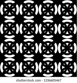 Seamless monochrome vector graphic of art deco design a regular pattern of circles.