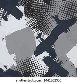 Seamless monochrome vector grunge background