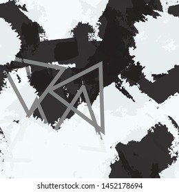 Seamless monochrome vector grunge background