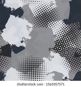 Seamless monochrome vector grunge background