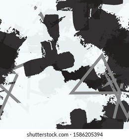 Seamless monochrome vector grunge background
