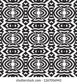 Seamless monochrome vector pattern. Abstract geometrical ornament of design. Vector graphics.