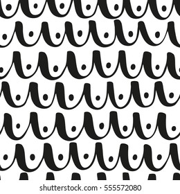 Nahtlose monochrome Vektorgrafik mit Linien und Punkten