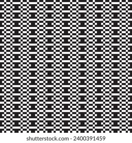Seamless monochrome vector textures, black and white abstract geometric patterns with triangle, square and circle shapes. Design element for textile, print, fabric.