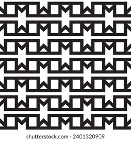 Nahtlose monochrome Vektortexturen, abstrakte, schwarz-weiße geometrische Muster mit Dreieck-, Quadrat- und Kreisformen. Design-Element für Textil, Druck, Stoff.