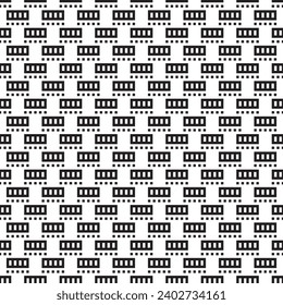 Nahtlose monochrome Vektortexturen, abstrakte, schwarz-weiße geometrische Muster mit quadratischen und kreisförmigen Formen. Design-Element für Textil, Druck, Stoff.
