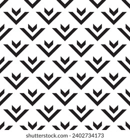 Seamless monochrome vector textures, black and white abstract geometric patterns with triangle shapes. Design element for textile, print, fabric.