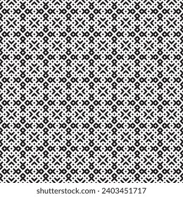 Seamless monochrome vector textures, black and white abstract geometric patterns with square shapes. Design element for textile, print, fabric.