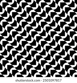 Seamless monochrome vector textures, black and white abstract geometric patterns. Design element for textile, print, fabric.