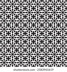 Seamless monochrome vector textures, black and white abstract geometric patterns with triangle, square and circle shapes. Design element for textile, print, fabric.