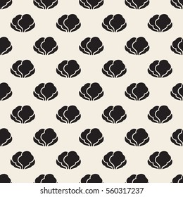 seamless monochrome vegetable pattern background