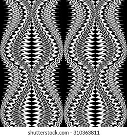 Seamless monochrome vertical decorative pattern. Abstract background. Vector art