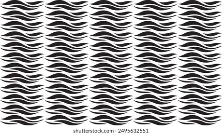 Seamless Monochrome Wave Pattern Vector: Modern, Stylish, and Tileable Backgrounds for Creative Designs