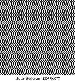 Seamless monochrome wave zig zag wallpaper background pattern