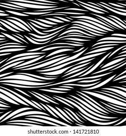 Seamless monochrome wavy background.