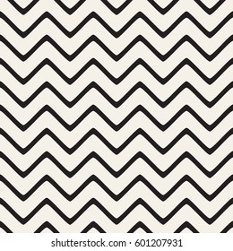 Seamless monochrome wavy stripes pattern. Vector repeating texture.