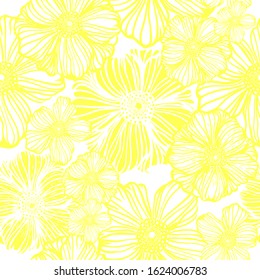Seamless monochrome yellow floral background. Vector illustration