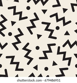 seamless monochrome zigzag with geometric pattern background